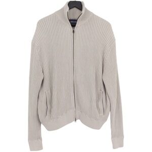 thisisneverthat Men's Size S Full Zip Ribbed Knit Cardigan Gray TN223KKNPK03